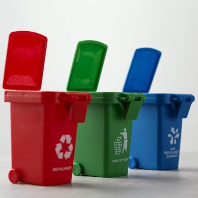 three-miniature-recycle-bins